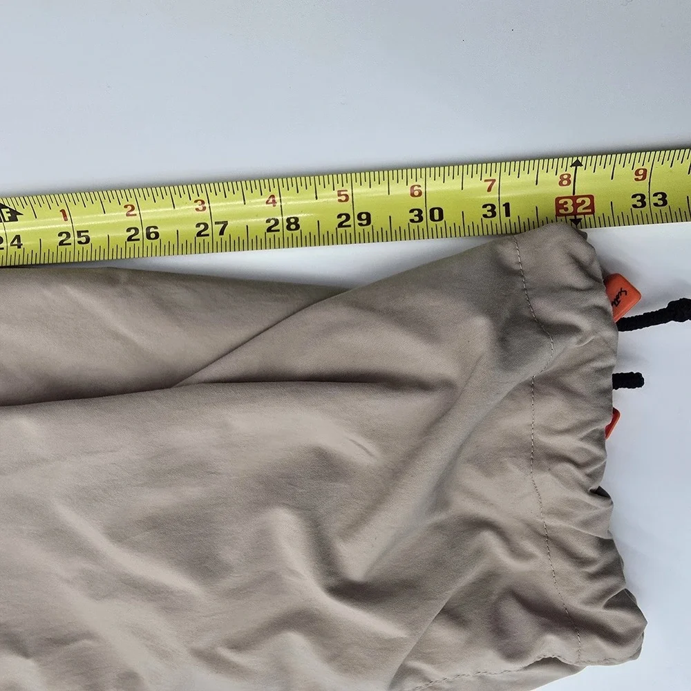 Patagonia Mens Size 36 Nylon Hiking Cargo Pants Tan Cuffed Hem Outdoor